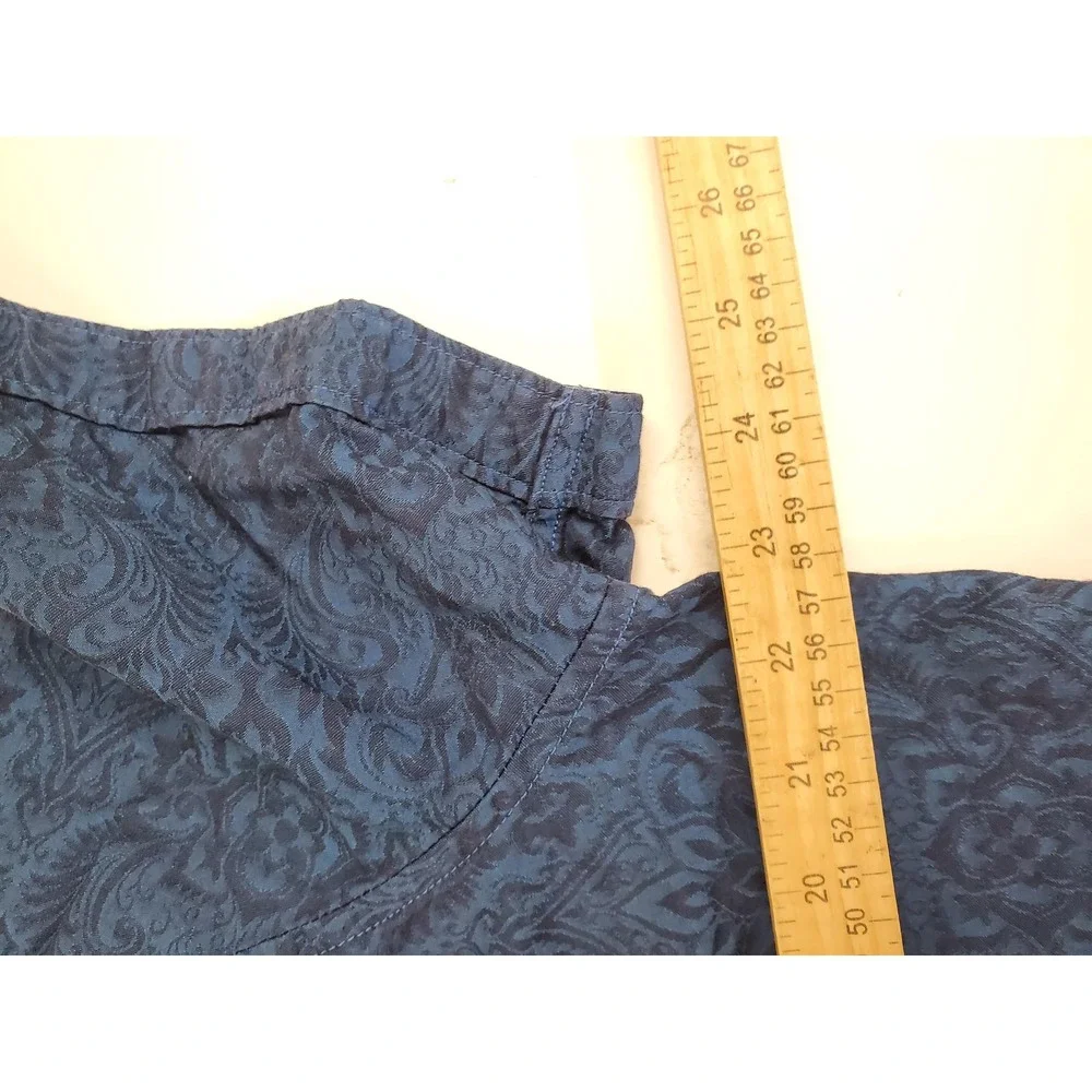 Robert Graham Shirt Mens Large Blue Classic‎ Fit Short Sleeve Paisley Cotton